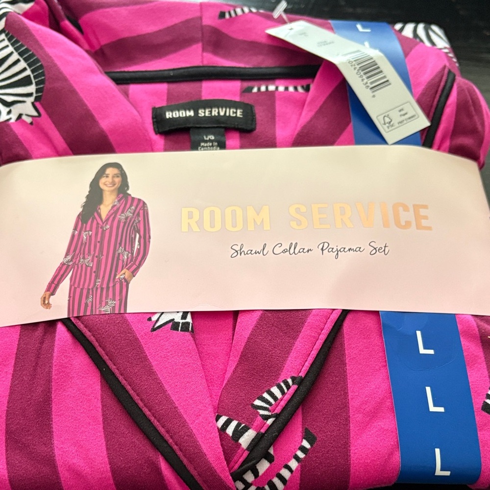 Room Service Fuchsia Shawl Collar Pajama Set